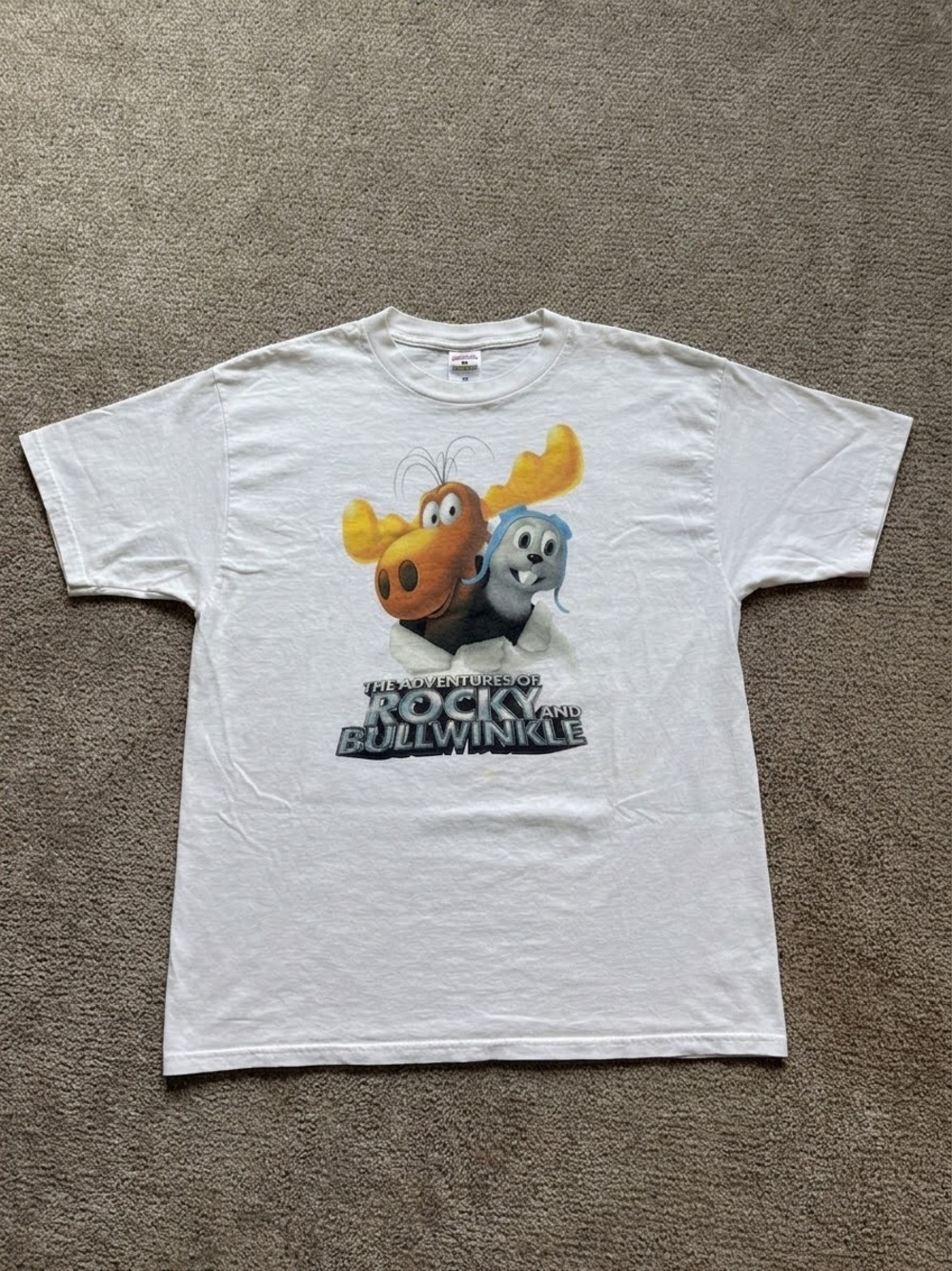 VTG ‘2000 The Adventures of Rocky and Bullwinkle T-Shirt Movie Promo Tee